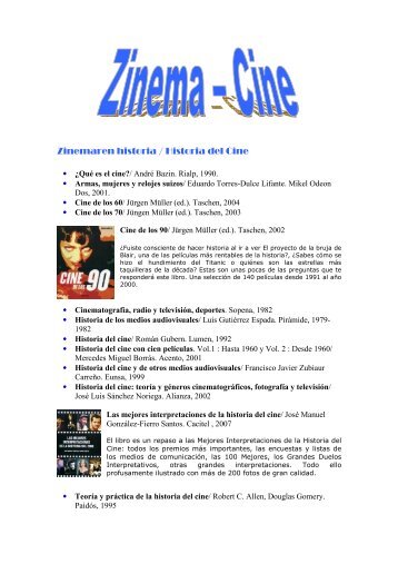 Zinemaren historia / Historia del Cine - Bibliotecas Públicas