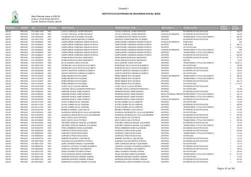 Mora Patronal mayor a USD 50 Corte a: 20 de Enero del 2012 ...