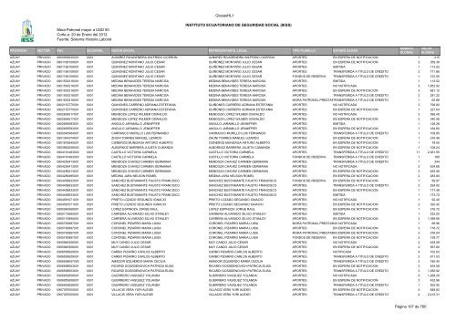 Mora Patronal mayor a USD 50 Corte a: 20 de Enero del 2012 ...