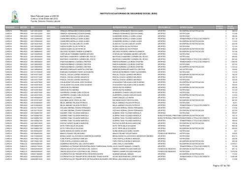 Mora Patronal mayor a USD 50 Corte a: 20 de Enero del 2012 ...