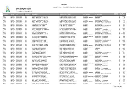 Mora Patronal mayor a USD 50 Corte a: 20 de Enero del 2012 ...