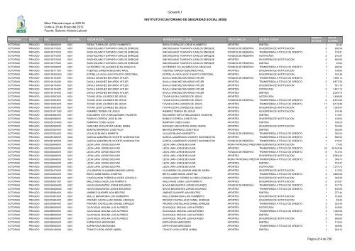 Mora Patronal mayor a USD 50 Corte a: 20 de Enero del 2012 ...