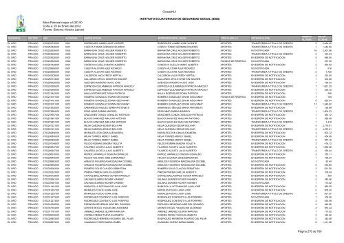 Mora Patronal mayor a USD 50 Corte a: 20 de Enero del 2012 ...