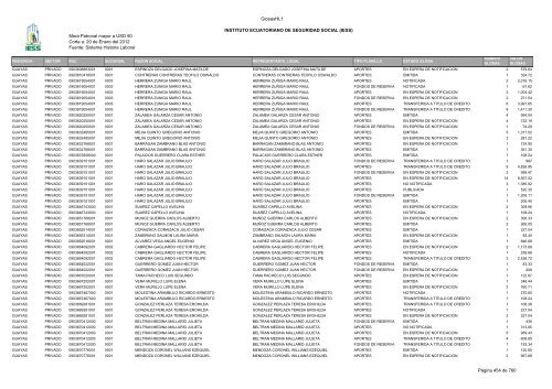 Mora Patronal mayor a USD 50 Corte a: 20 de Enero del 2012 ...