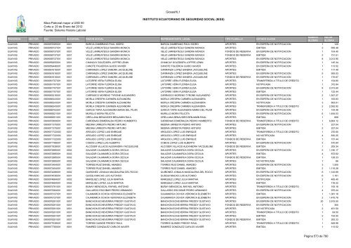 Mora Patronal mayor a USD 50 Corte a: 20 de Enero del 2012 ...