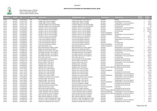 Mora Patronal mayor a USD 50 Corte a: 20 de Enero del 2012 ...