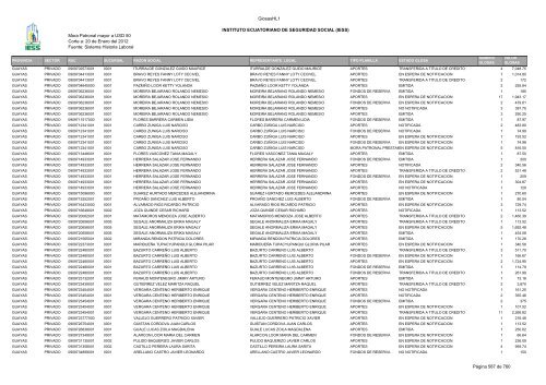 Mora Patronal mayor a USD 50 Corte a: 20 de Enero del 2012 ...