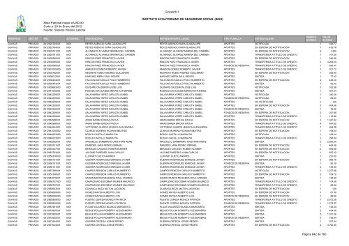 Mora Patronal mayor a USD 50 Corte a: 20 de Enero del 2012 ...