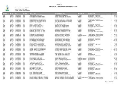 Mora Patronal mayor a USD 50 Corte a: 20 de Enero del 2012 ...