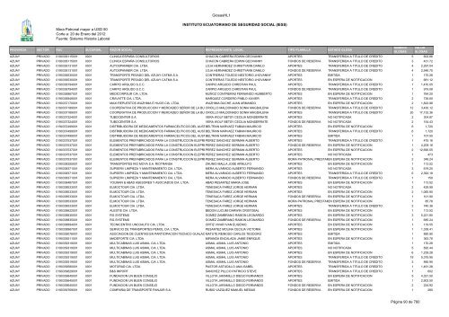 Mora Patronal mayor a USD 50 Corte a: 20 de Enero del 2012 ...