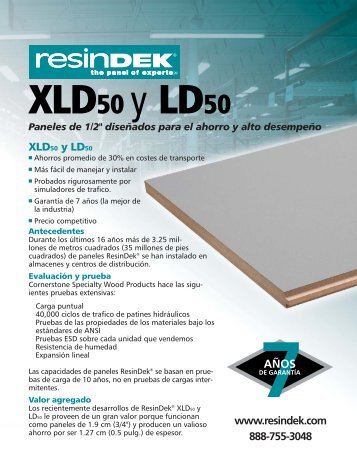 Español - ResinDek® XLD50 y LD50 PDF - ResinDek.com