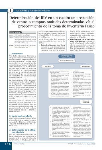 Determinación del IGV en un cuadro de presunción de ventas o ...