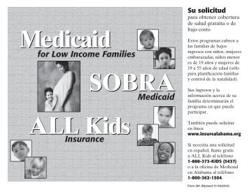 for Low Income Families Medicaid Insurance - Alabama Department ...