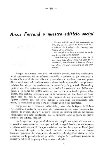 Arcos Ferrand nuestro edificio social - Asociación de Escribanos del ...