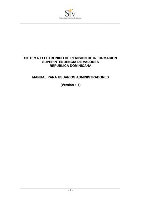 Instructivo - SERI - Superintendencia de Valores