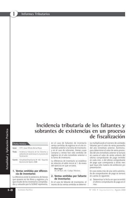 I Informes Tributarios - Revista Actualidad Empresarial