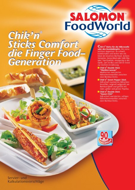 Chik'n Sticks Comfort die Finger Food - SALOMON FoodWorld