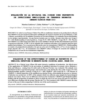 EVALUACIÓN DE LA EFICACIA DEL CIKRON ... - Inicio - CENSA