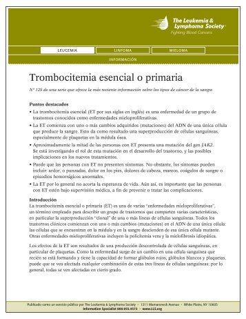 Trombocitemia esencial o primaria - The Leukemia & Lymphoma ...