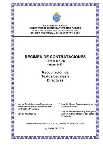 regimen de contrataciones - Organismos - Gobierno de la Provincia ...