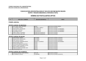 nómina de postulantes aptos - Consejo Nacional de la Magistratura