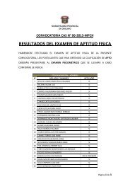 resultados del examen de aptitud fisica - Municipalidad Provincial ...