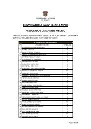 Resultados de Examen MÃƒÂ©dico - Municipalidad Provincial de ...