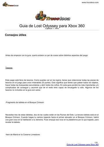 Guia de LOST ODYSSEY para Xbox 360 - Trucoteca.com