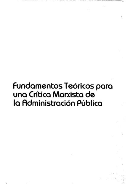 "Fundamentos Teóricos para Una Crítica Marxista de la ...