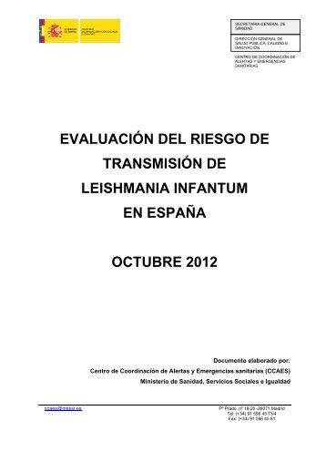 evaluación del riesgo de transmisión de leishmania infantum en ...