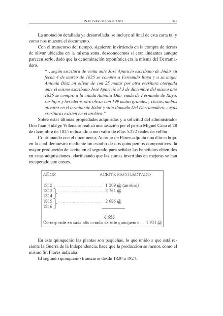 Un olivar del siglo XIX. Las fincas y la producción de aceite del ...