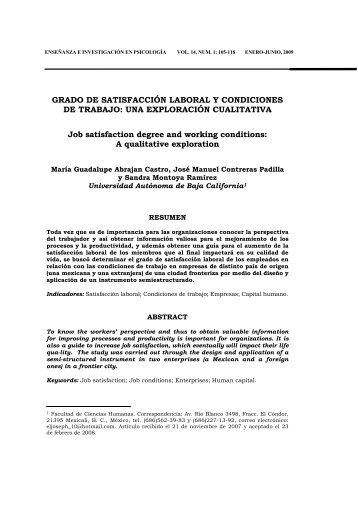 GRADO DE SATISFACCIÓN LABORAL Y CONDICIONES ... - cneip