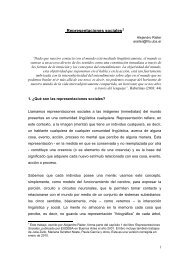 Representaciones sociales - Facultad de Filosofía y Letras