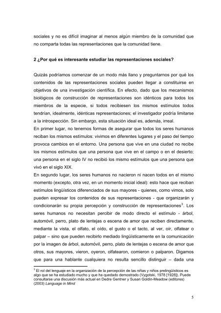 Representaciones sociales - Facultad de Filosofía y Letras