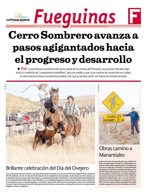 Cerro Sombrero avanza a pasos agigantados ... - La Prensa Austral
