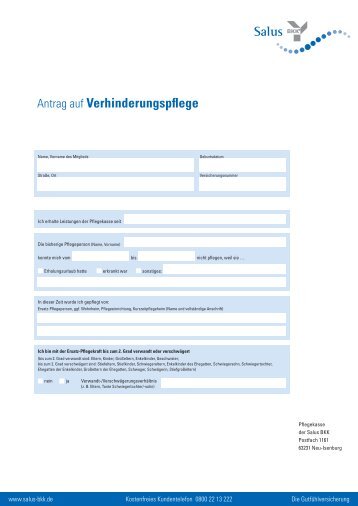 Verhinderungspflege - Salus BKK