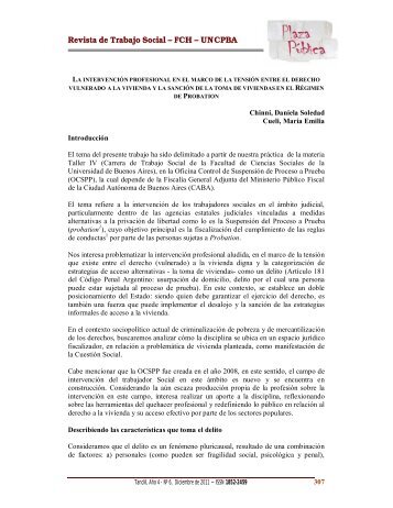 Revista de Trabajo Social – FCH – UNCPBA - Revista Plaza Pública