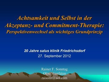 und Commitment-Therapie - salus kliniken GmbH