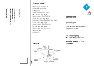 Einladung ReferentInnen - salus kliniken GmbH