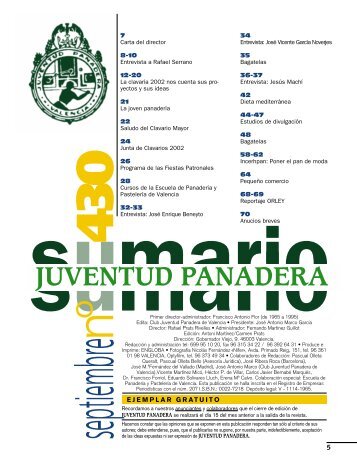 nº 430 septiembre - El Gremio de panaderos y pasteleros de Valencia