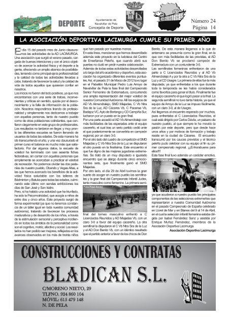 Revista en mi pueblo interior nº24 - Navalvillar de Pela
