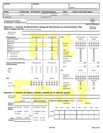 Estación 1: Examen de Biomecánica, Rango de ... - Special Olympics