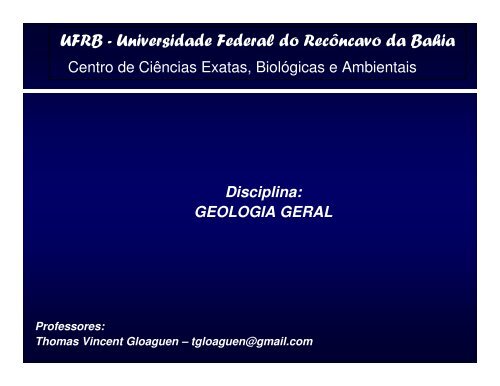 1-Formação da Terra - Geociências - Universidade Federal do ...