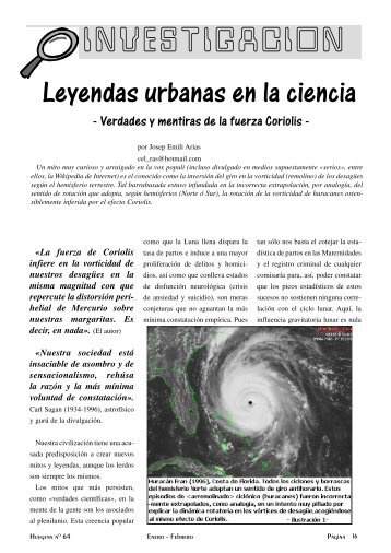 Verdades y mentiras de la fuerza Coriolis - AstroSafor