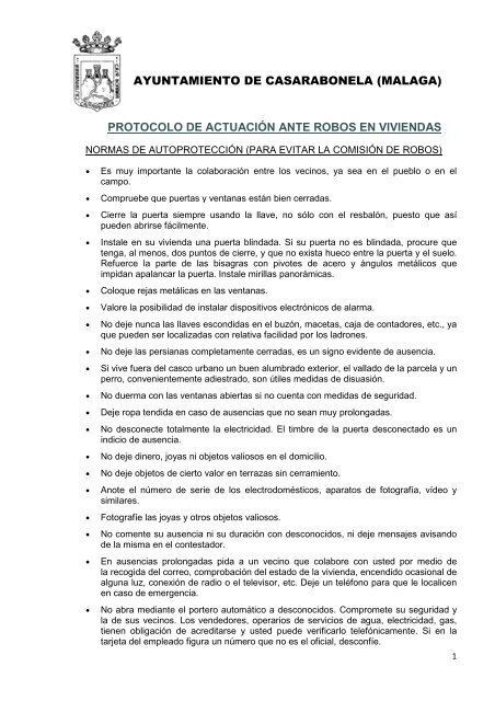 protocolo de actuación ante robos en viviendas - Ayuntamiento de ...