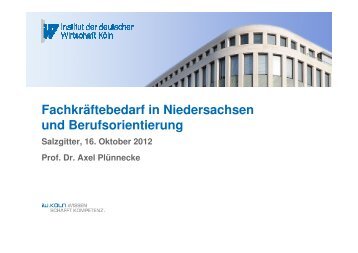 Vortrag von Prof. Dr. Axel Plünnecke
