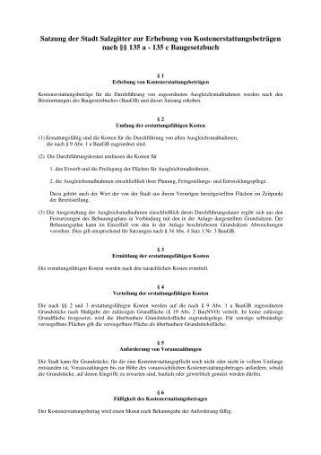 Satzung der Stadt Salzgitter zur Erhebung von ...