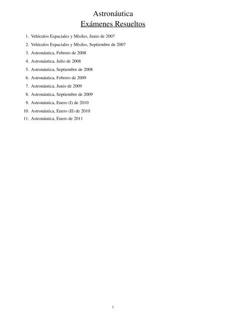 Astronáutica Exámenes Resueltos - Universidad de Sevilla