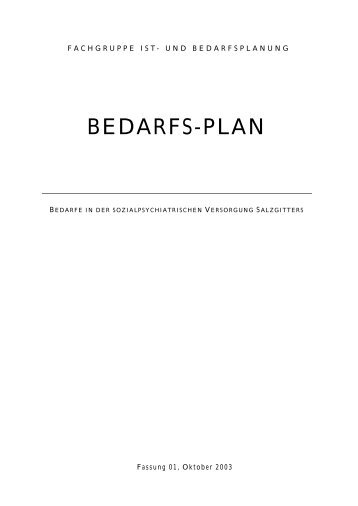 Bedarfsplan Sozialpsychiatrische Versorgung - Stadt Salzgitter
