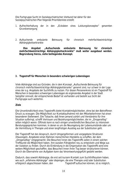 Bedarfsplan Sozialpsychiatrische Versorgung - Stadt Salzgitter